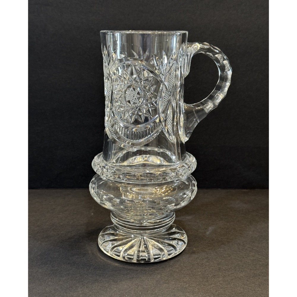 Nachtmann Crystal Brunswick Star Pedestal Beer Stein Mug Tankard Very Heavy